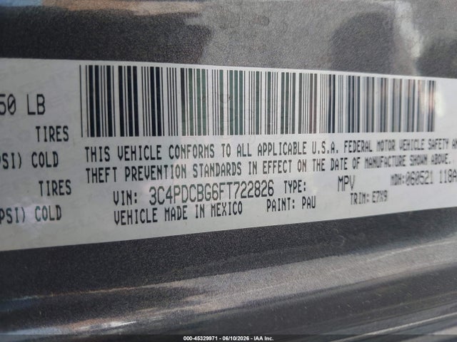 Dodge Journey Sxt 2015 3C4PDCBG6FT722826 Image 9