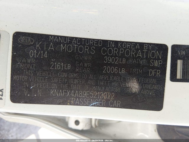 KIA FORTE EX 2014 KNAFX4A89E5213022 Image 9