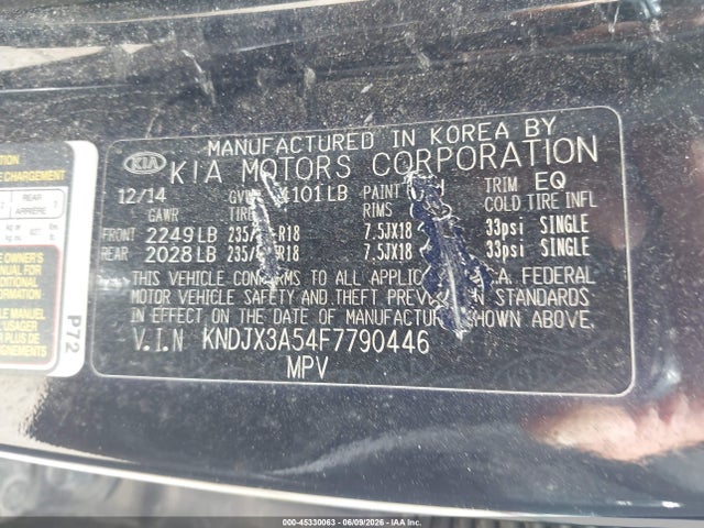 2015 Kia Soul ! მანქანა იყიდება აუქციონზე, vin: KNDJX3A54F7790446, აუქციონის ნომერი: 45330063