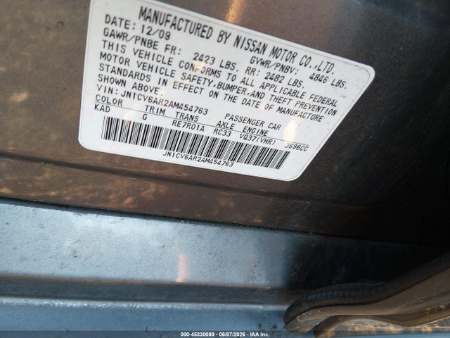 Aukcja sprzedaży 2010 Infiniti G37x, vin: JN1CV6AR2AM454763, numer aukcji: 45330099