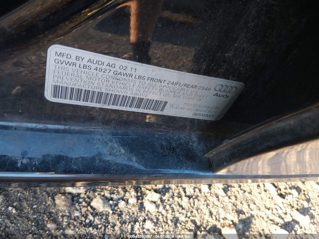 2011 Audi A4 2.0t Premium მანქანა იყიდება აუქციონზე, vin: WAUBFAFL0BN043626, აუქციონის ნომერი: 45330287