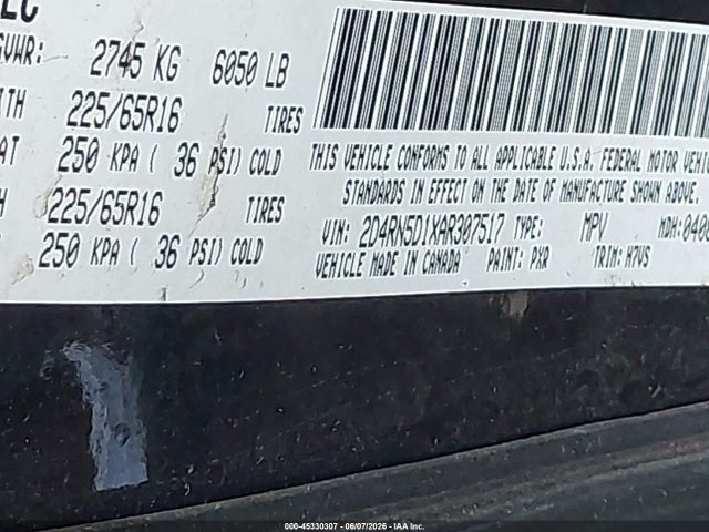 Продажа на аукционе авто 2010 Dodge Grand Caravan Sxt, vin: 2D4RN5D1XAR307517, номер лота: 45330307