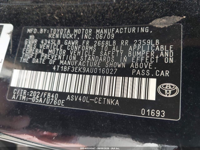 Aukcja sprzedaży 2010 Toyota Camry Le, vin: 4T1BF3EK9AU016027, numer aukcji: 45330347