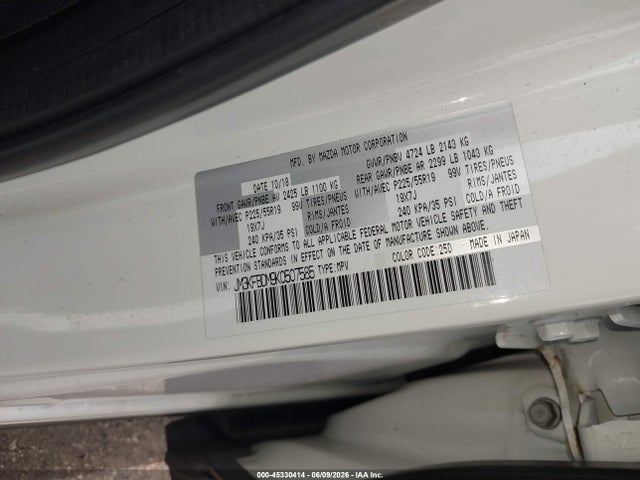 45330414 :رقم المزاد ، JM3KFBDM9K0507585 vin ، 2019 Mazda Cx-5 Grand Touring مزاد بيع