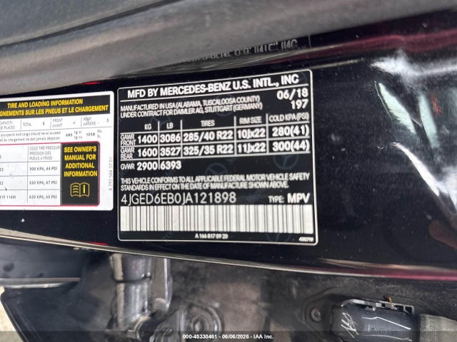 45330461 :رقم المزاد ، 4JGED6EB0JA121898 vin ، 2018 Mercedes-benz Amg Gle 43 Coupe 4matic مزاد بيع
