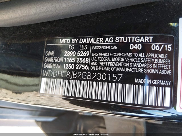 2016 Mercedes-benz E 350 4matic მანქანა იყიდება აუქციონზე, vin: WDDHF8JB2GB230157, აუქციონის ნომერი: 45330468