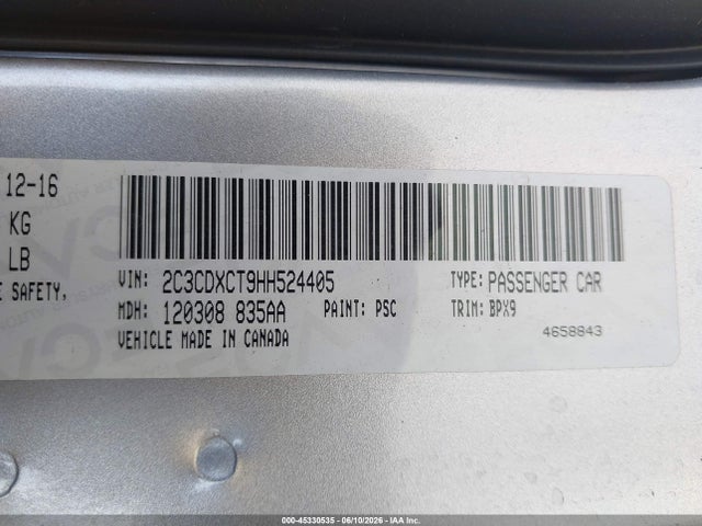 2C3CDXCT9HH524405 Dodge Charger R/t Rwd