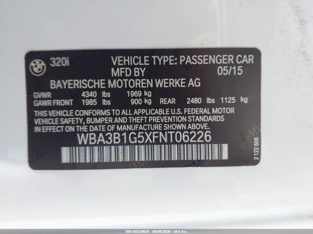 BMW 320i 2015 WBA3B1G5XFNT06226 Image 9