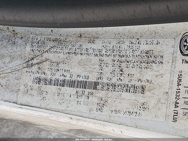 2016 Ford Fiesta Se მანქანა იყიდება აუქციონზე, vin: 3FADP4BJ3GM208056, აუქციონის ნომერი: 45330645