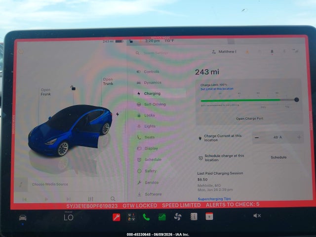 Aukcja sprzedaży 2023 Tesla Model 3 Long Range Dual Motor All-wheel Drive, vin: 5YJ3E1EB0PF619823, numer aukcji: 45330648