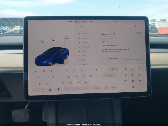 Aukcja sprzedaży 2023 Tesla Model 3 Long Range Dual Motor All-wheel Drive, vin: 5YJ3E1EB0PF619823, numer aukcji: 45330648