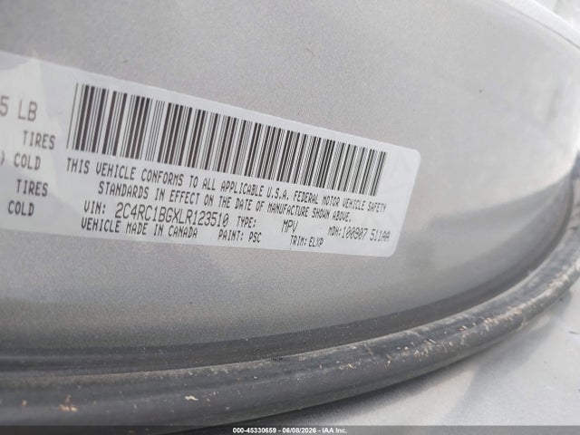 Продажа на аукционе авто 2020 Chrysler Pacifica Touring L, vin: 2C4RC1BGXLR123510, номер лота: 45330659