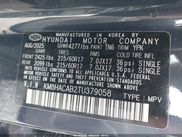KM8HACAB2TU379058 Hyundai Kona Se