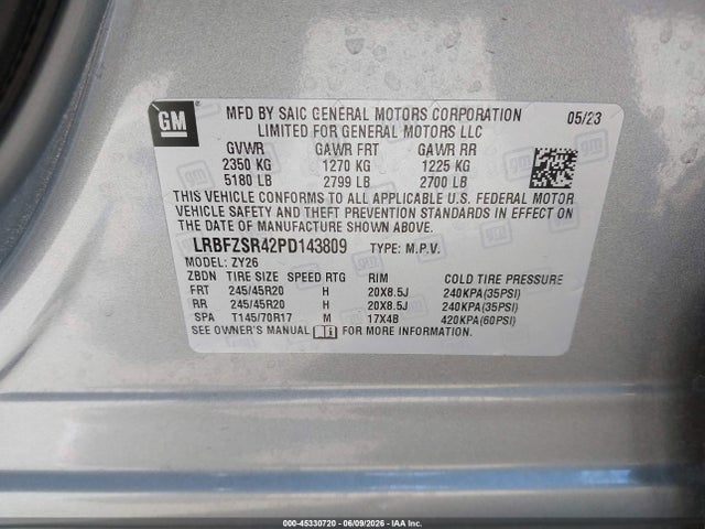 LRBFZSR42PD143809 Buick Envision Avenir Awd