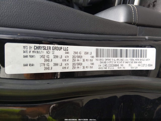 Продажа на аукционе авто 2013 Dodge Durango Citadel, vin: 1C4RDJEG3DC608848, номер лота: 45330826