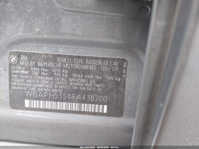 45330899 :رقم المزاد ، WBAPH53549A438200 vin ، 2009 Bmw 328i مزاد بيع
