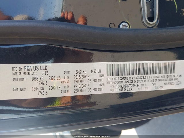 Продаж на аукціоні авто 2015 Jeep Patriot Altitude Edition, vin: 1C4NJPBA6FD263497, номер лоту: 45330950