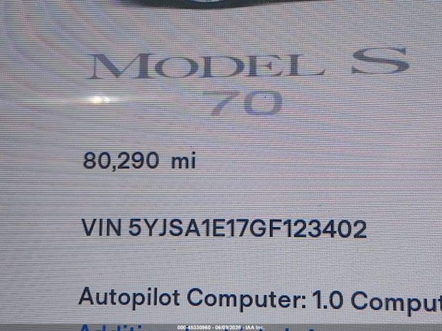 Tesla MODEL S 2016 5YJSA1E17GF123402 Image 14