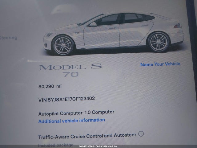 Tesla MODEL S 2016 5YJSA1E17GF123402 Image 7