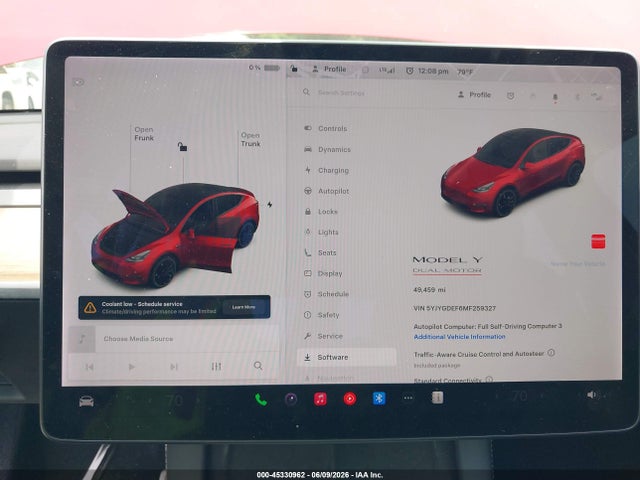 Aukcja sprzedaży 2021 Tesla Model Y Performance Dual Motor All-wheel Drive, vin: 5YJYGDEF6MF259327, numer aukcji: 45330962