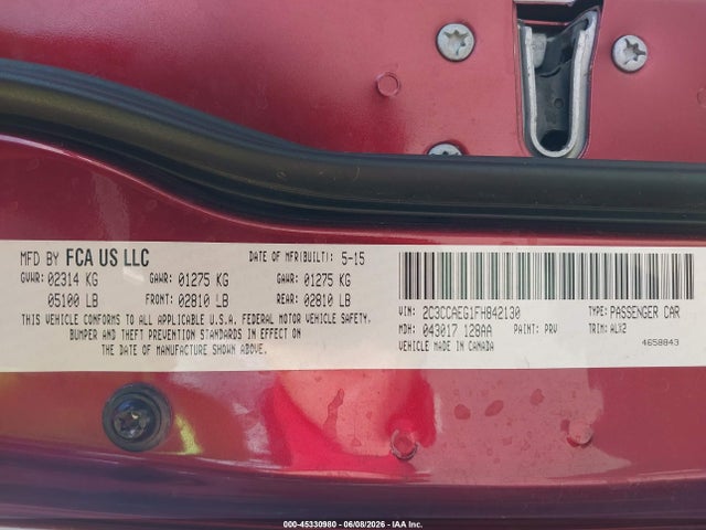 Aukcja sprzedaży 2015 Chrysler 300c, vin: 2C3CCAEG1FH842130, numer aukcji: 45330980