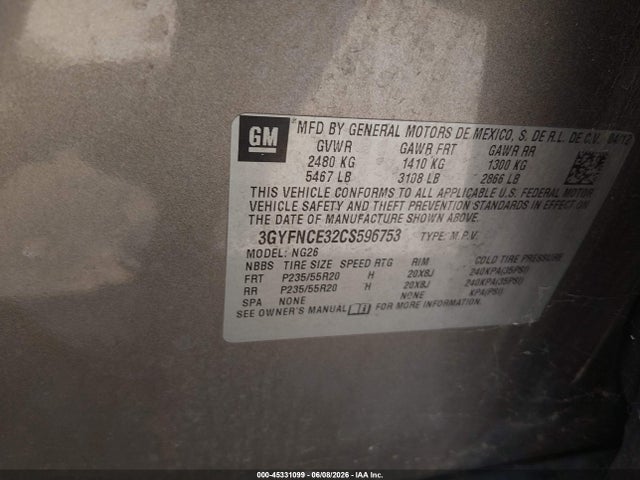 Aukcja sprzedaży 2012 Cadillac Srx Premium Collection, vin: 3GYFNCE32CS596753, numer aukcji: 45331099