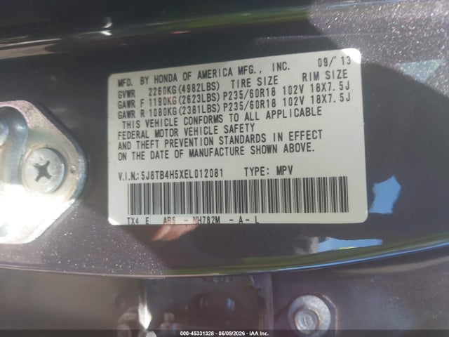 2014 Acura Rdx მანქანა იყიდება აუქციონზე, vin: 5J8TB4H5XEL012081, აუქციონის ნომერი: 45331328