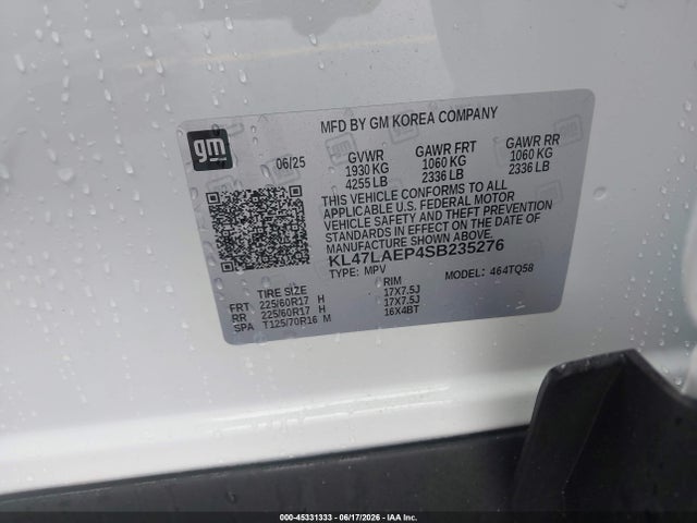 Продажа на аукционе авто 2025 Buick Envista Preferred Fwd, vin: KL47LAEP4SB235276, номер лота: 45331333