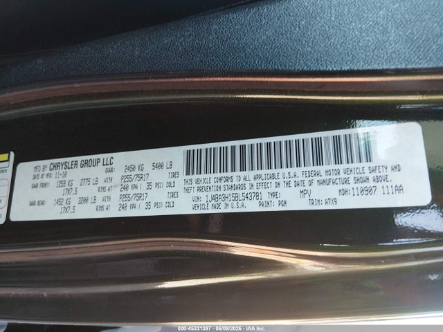 Aukcja sprzedaży 2011 Jeep Wrangler Unlimited Sport, vin: 1J4BA3H15BL543781, numer aukcji: 45331397