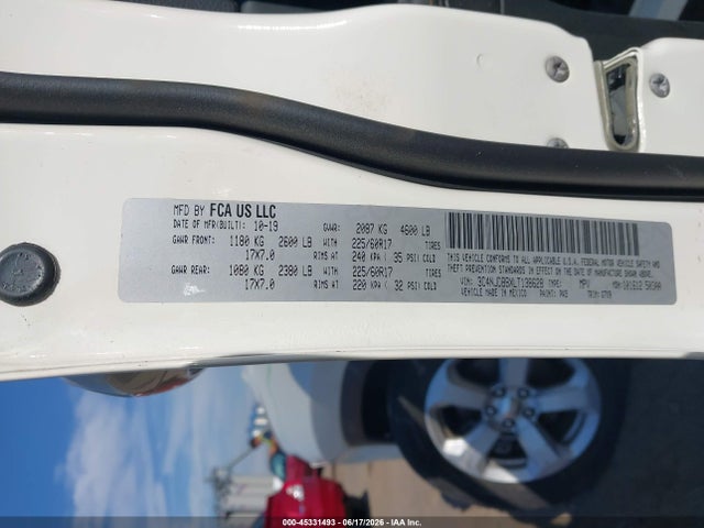 45331493 :رقم المزاد ، 3C4NJDBBXLT138628 vin ، 2020 Jeep Compass Latitude 4x4 مزاد بيع