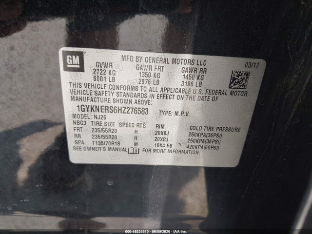 Aukcja sprzedaży 2017 Cadillac Xt5 Premium Luxury, vin: 1GYKNERS6HZ276583, numer aukcji: 45331510