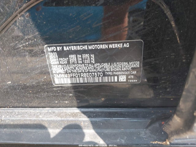 Продажа на аукционе авто 2024 Bmw M340i M340i Xdrive, vin: 3MW49FF01R8E07570, номер лота: 45331670