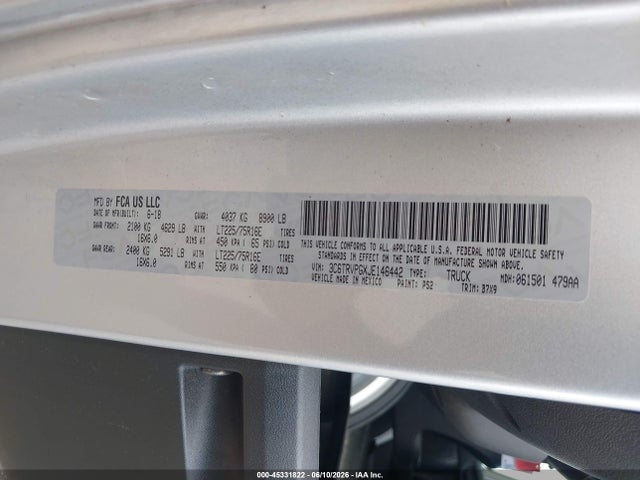 Aukcja sprzedaży 2018 Ram Promaster 2500 Window Van High Roof 159 Wb, vin: 3C6TRVPGXJE146442, numer aukcji: 45331822