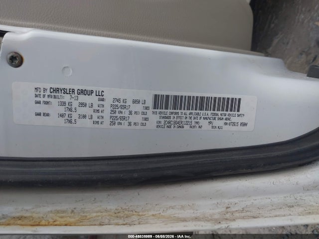 45331909 :رقم المزاد ، 2C4RC1BG4ER112215 vin ، 2014 Chrysler Town & Country Touring مزاد بيع