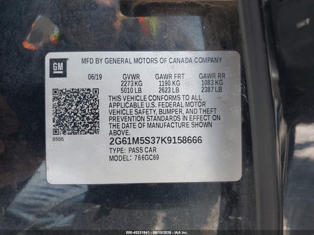 Aukcja sprzedaży 2019 Cadillac Xts Luxury, vin: 2G61M5S37K9158666, numer aukcji: 45331941