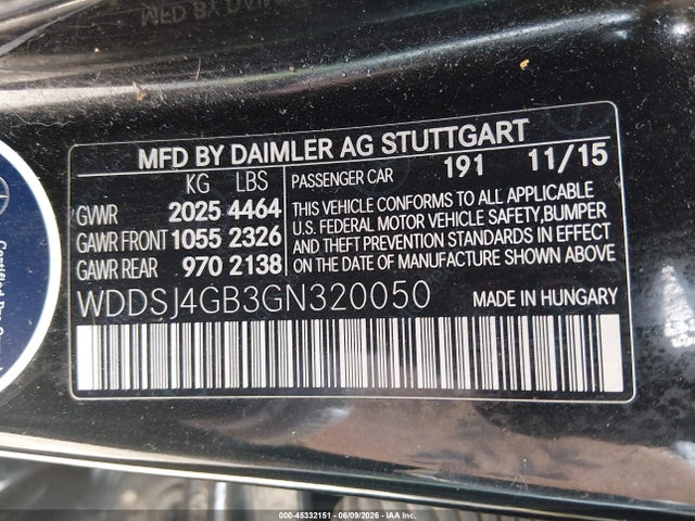 WDDSJ4GB3GN320050 Mercedes-Benz CLA 250 4MATIC