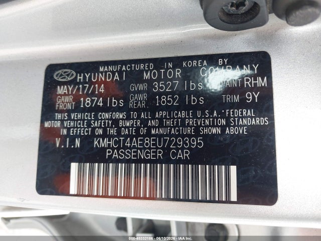Hyundai ACCENT GLS 2014 KMHCT4AE8EU729395 Image 9