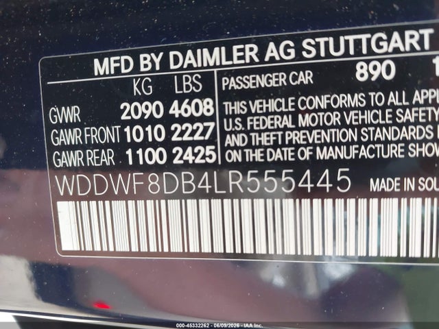 Продаж на аукціоні авто 2020 Mercedes-benz C 300, vin: WDDWF8DB4LR555445, номер лоту: 45332262