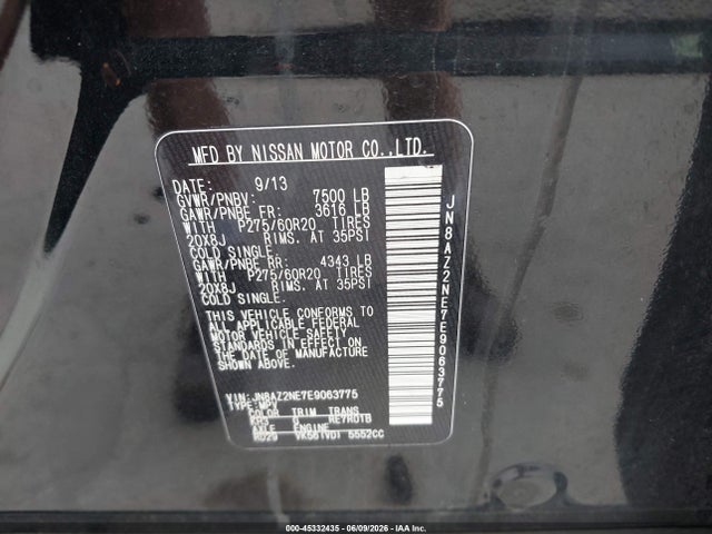 Продаж на аукціоні авто 2014 Infiniti Qx80, vin: JN8AZ2NE7E9063775, номер лоту: 45332435