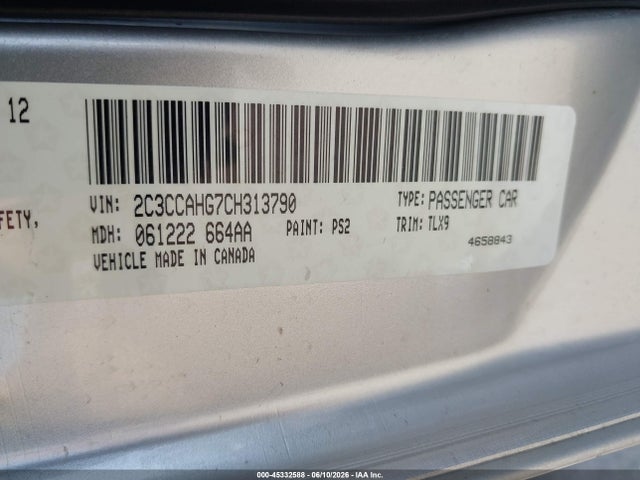45332588 :رقم المزاد ، 2C3CCAHG7CH313790 vin ، 2012 Chrysler 300 Limited مزاد بيع
