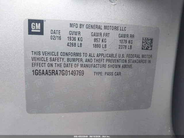 Cadillac Ats Standard 2016 1G6AA5RA7G0149769 Image 9