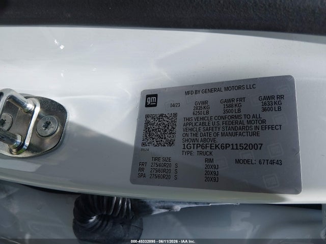 45332895 :رقم المزاد ، 1GTP6FEK6P1152007 vin ، 2023 Gmc Canyon 4wd  Short Box Denali مزاد بيع