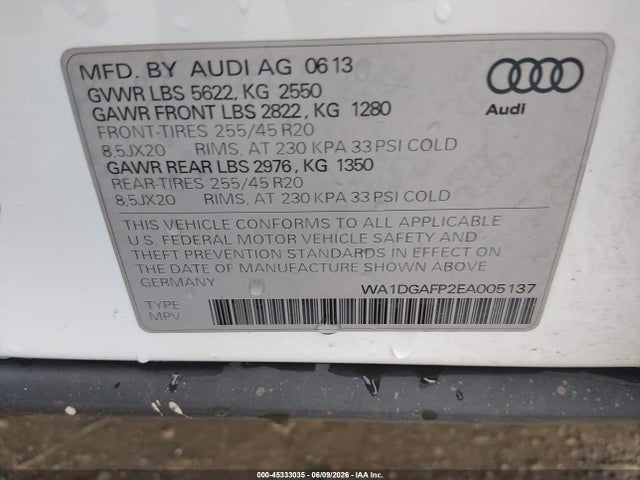 Audi Q5 3.0t Premium Plus 2014 WA1DGAFP2EA005137 Image 9