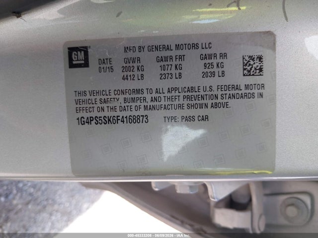 Buick Verano Leather Group 2015 1G4PS5SK6F4168873 Image 9