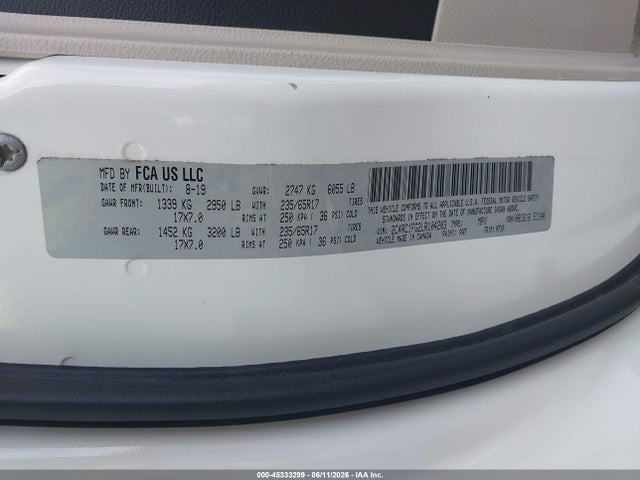 Продаж на аукціоні авто 2020 Chrysler Pacifica Touring, vin: 2C4RC1FG2LR104203, номер лоту: 45333299