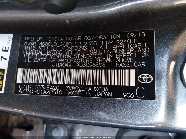 Toyota Prius Prime Advanced 2018 JTDKARFPXJ3098596 Image 9