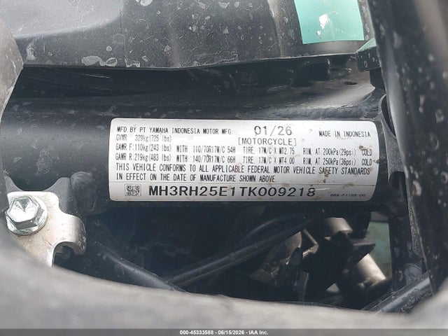 Yamaha Yfz320 A 2026 MH3RH25E1TK009218 Image 10
