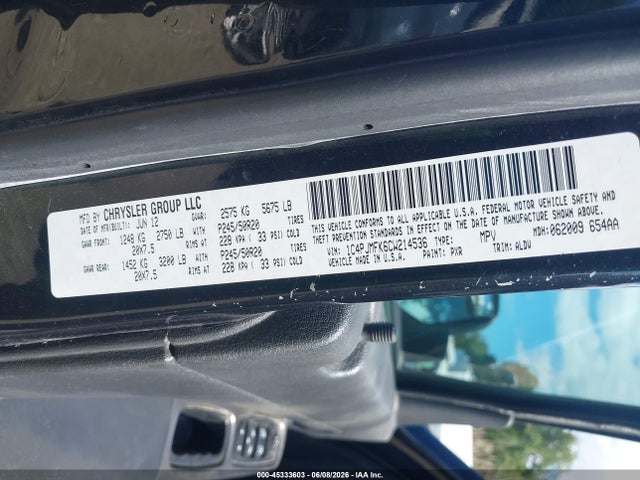 Aukcja sprzedaży 2012 Jeep Liberty Limited Jet Edition, vin: 1C4PJMFK6CW214536, numer aukcji: 45333603