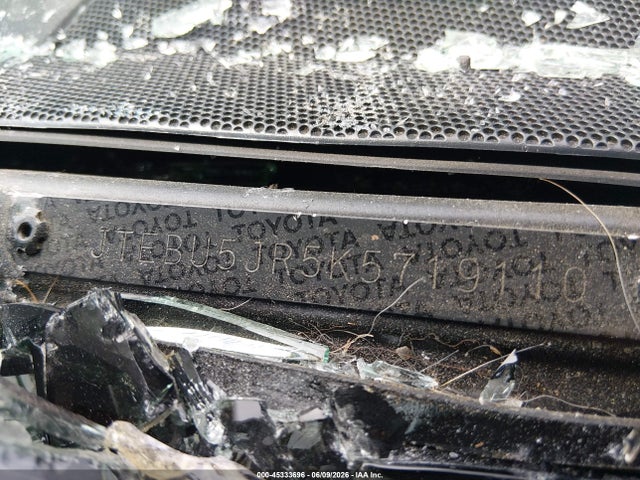 Auction sale of the 2019 Toyota 4runner Trd Off Road Premium, vin: JTEBU5JR5K5719110, lot number: 45333696