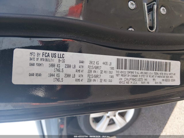 Aukcja sprzedaży 2017 Jeep Patriot Latitude Fwd, vin: 1C4NJPFA0HD116573, numer aukcji: 45333704